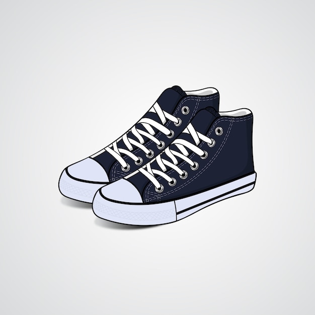 Ilustración de zapatillas de deporte de nuevo estilo Vector Ilustración de zapatillas Converse