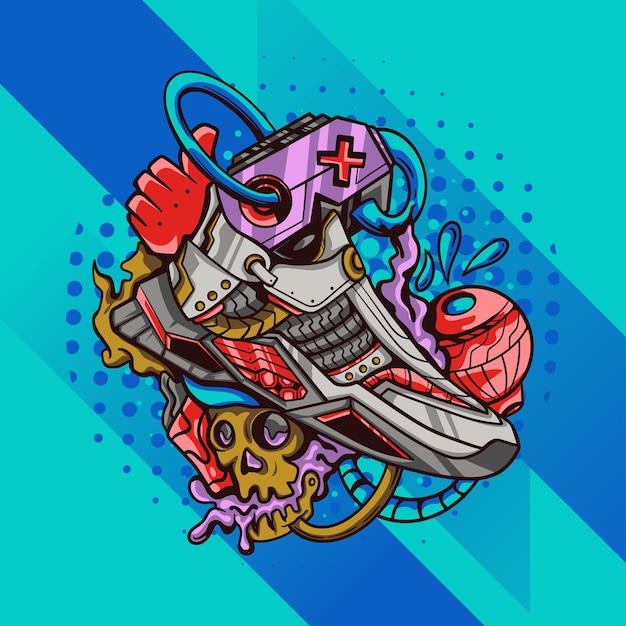 Vector ilustración de zapatillas urbanas