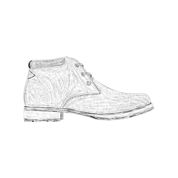 Ilustración de zapato Brogue en vector dibujado a mano