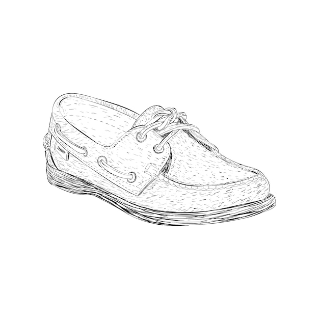 Ilustración de zapato de wingtips en mano dibujado vector