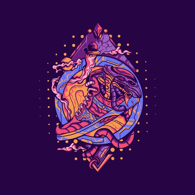 Ilustración de zapatos alienígenas