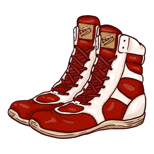 Ilustración de zapatos de boxeo de dibujos animados de vector