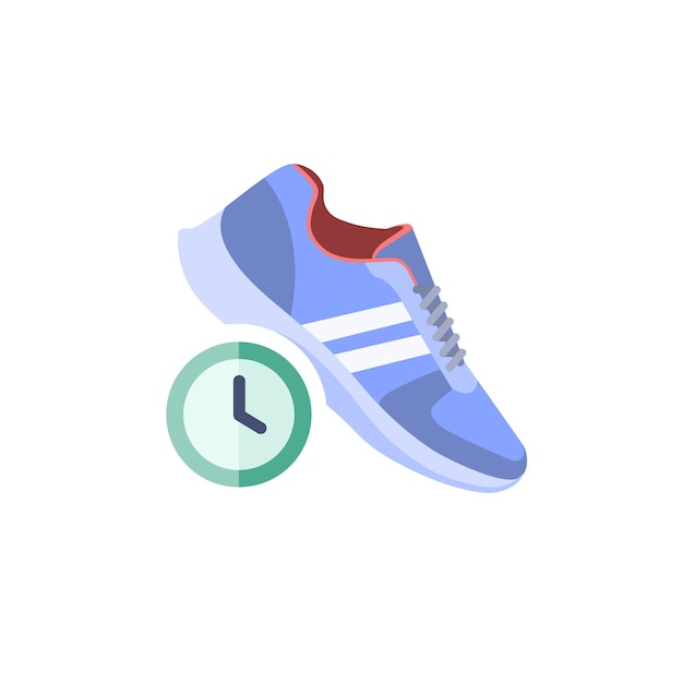 Ilustración de zapatos deportivos y diseño plano de iconos