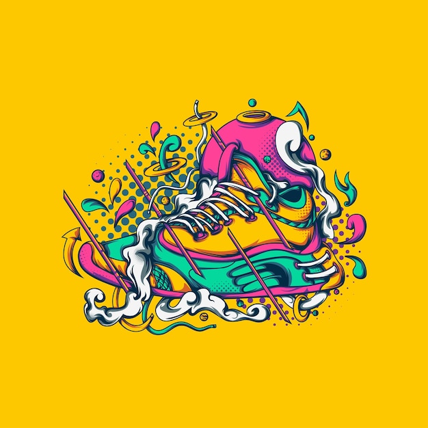 Vector ilustración de zapatos de fantasía para mercancías u otros