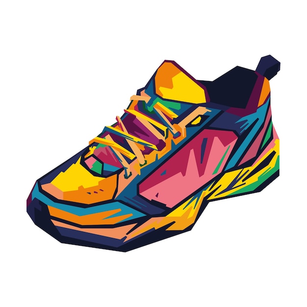 Ilustración de zapatos Sneaker wpap Pop Art Design