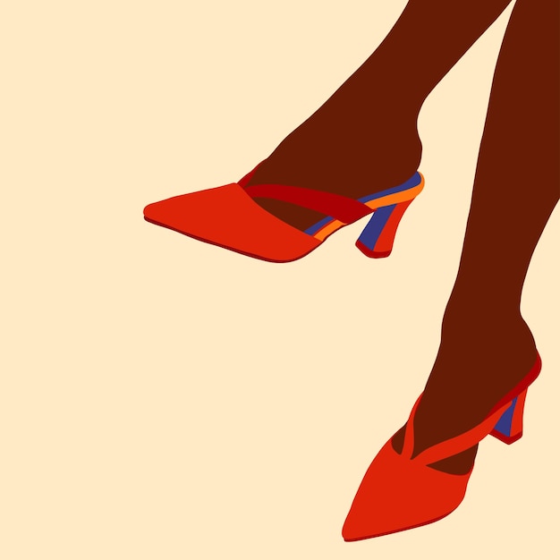 Ilustración de zapatos de tacón alto para mujeres negras