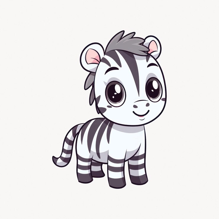 Vector ilustración de una zebra de dibujos animados