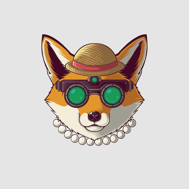 Ilustración de zorro en un estilo lindo