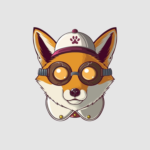 Ilustración de zorro en un estilo lindo