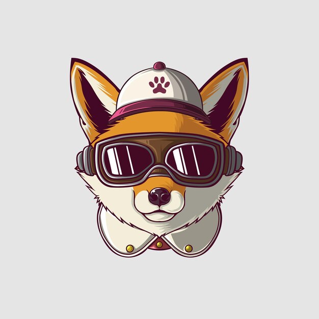 Ilustración de zorro en un estilo lindo