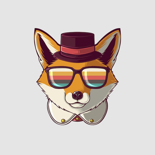 Ilustración de zorro en un estilo lindo