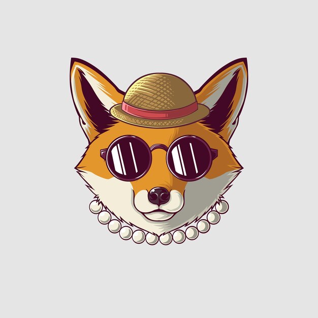 Ilustración de zorro en un estilo lindo