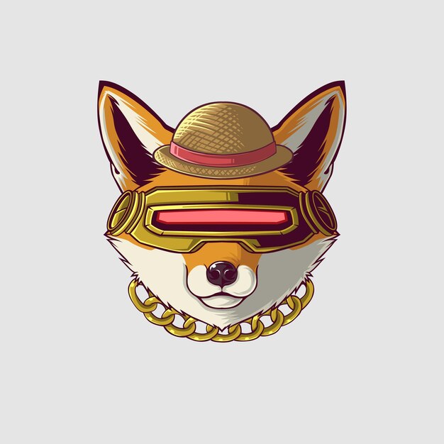 Ilustración de zorro en un estilo lindo