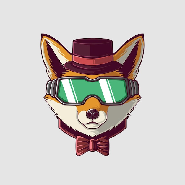Ilustración de zorro en un estilo lindo