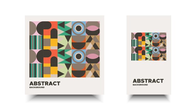 Ilustraciones abstractas diseño bauhaus Estilo moderno retro colorido para banner de impresión de portada de fondo