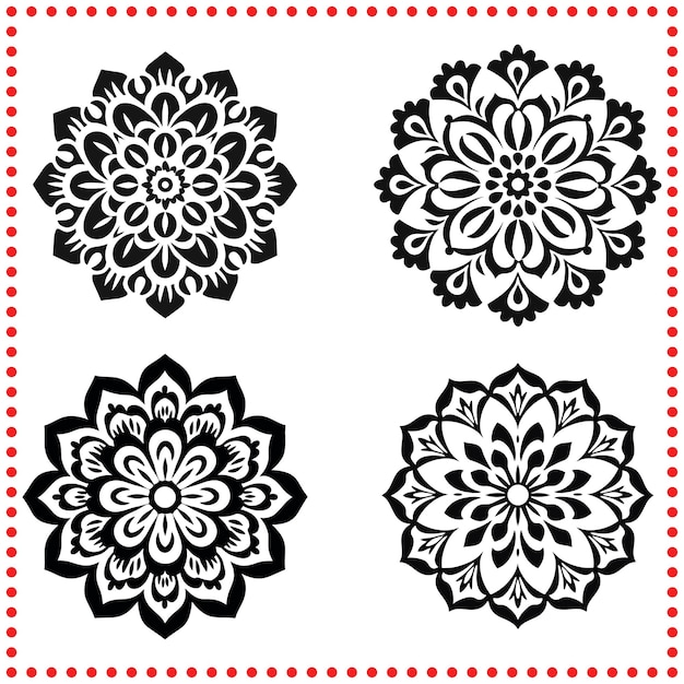 Ilustraciones abstractas de mandalas adecuadas para mejorar su espacio de meditación o diseño de sitio web