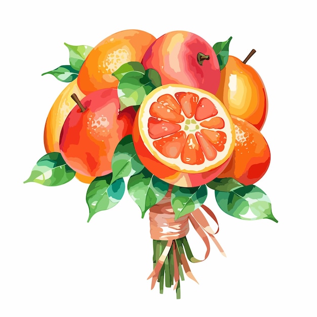 ilustraciones de alimentos en acuarela naranja
