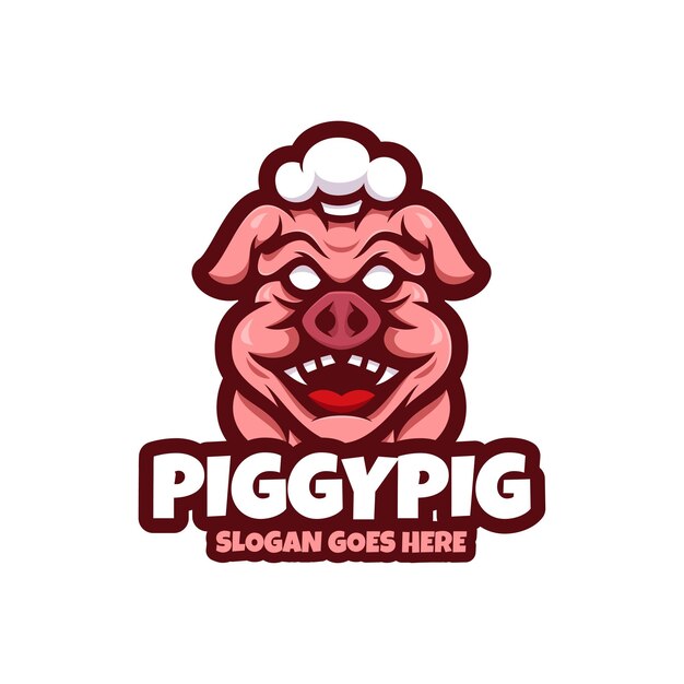 Ilustraciones de angry pig chef mascot