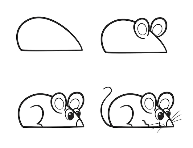 Ilustraciones de arte de ratón vector gratuito