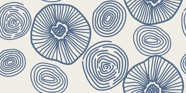 Ilustraciones de arte redondo de línea de patrones sin fisuras abstractos de moda minimalista