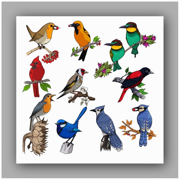 Vector ilustraciones de aves vectores de aves