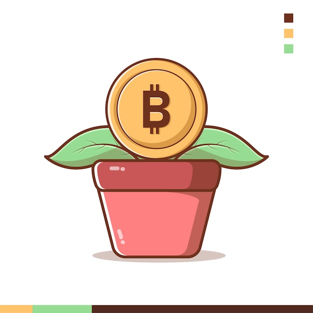 Ilustraciones bitcoin tumbuh