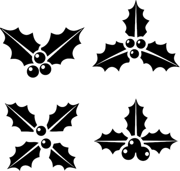 Ilustraciones en blanco y negro de hollyberry