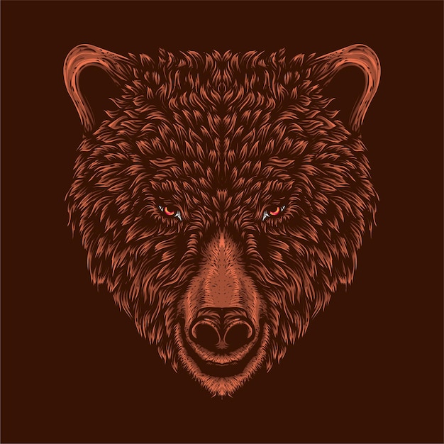 Ilustraciones de cabeza de oso para tatuaje