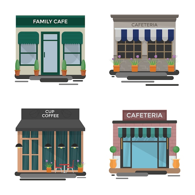 Vector ilustraciones de café al aire libre