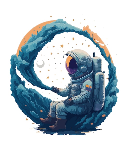ilustraciones de camisetas de astronautas