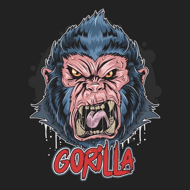 Ilustraciones de la cara enojada de Gorilla