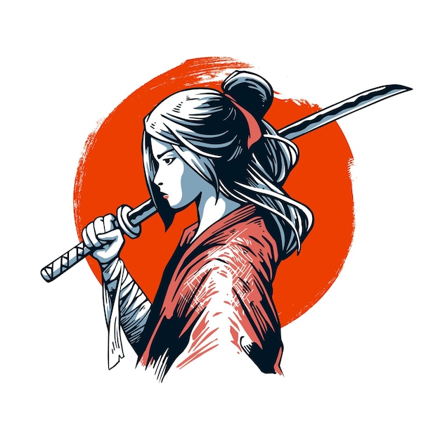 ilustraciones de chicas samuráis