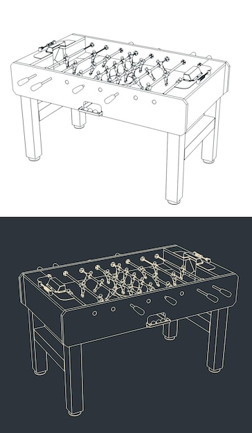 Ilustraciones clásicas de la mesa de futbolín