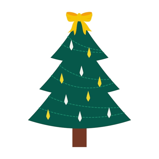 Ilustraciones coloridas del árbol de Navidad para decoraciones festivas