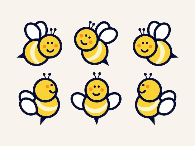 Ilustraciones del concepto de diseño natural de abeja
