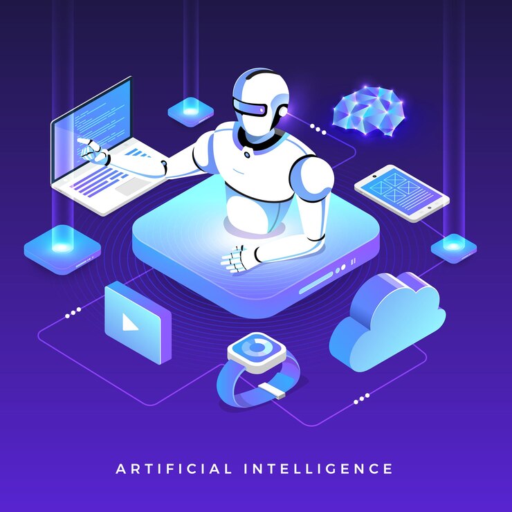 Vector ilustraciones concepto inteligencia artificial ai
