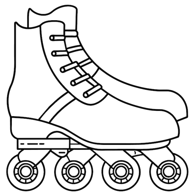 ilustraciones de contorno de patines digitales de colorear página de libro dibujo de arte de línea