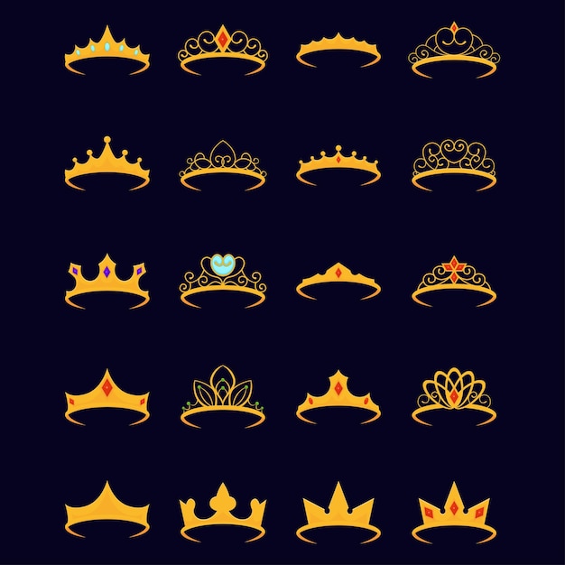 Ilustraciones de coronas y tiaras reales