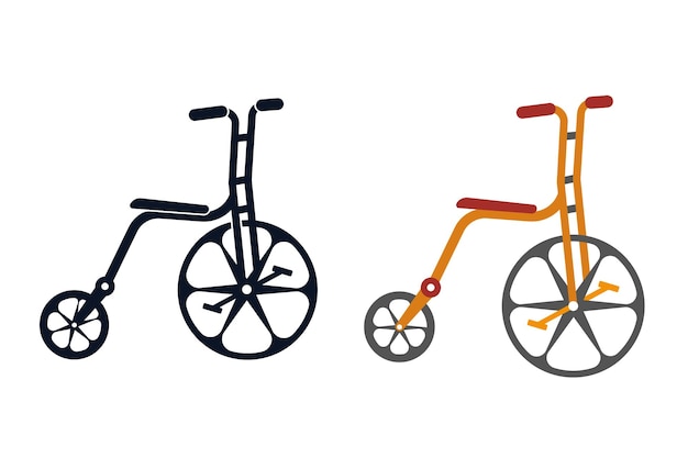 Ilustraciones creativas únicas de Penny Farthing con Clip Art Creative Vector Premium de alta calidad.