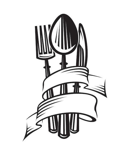 ilustraciones de cuchara, tenedor y cuchillo