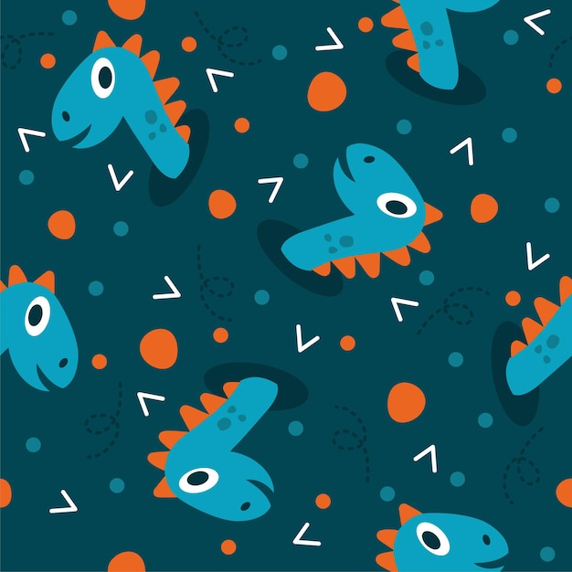 Ilustraciones de cute dinosaur head pattern