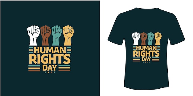 Ilustraciones del día de los derechos humanos para el diseño de camisetas de entready