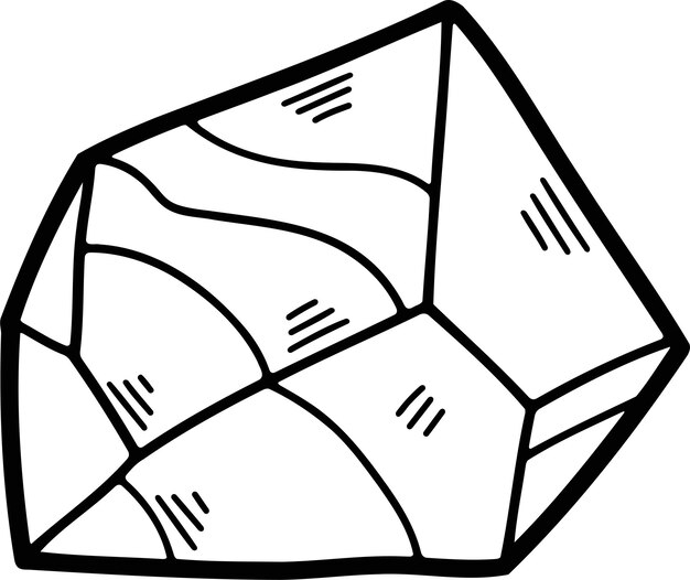 Ilustraciones dibujadas a mano de rocas y minerales en estilo lineal