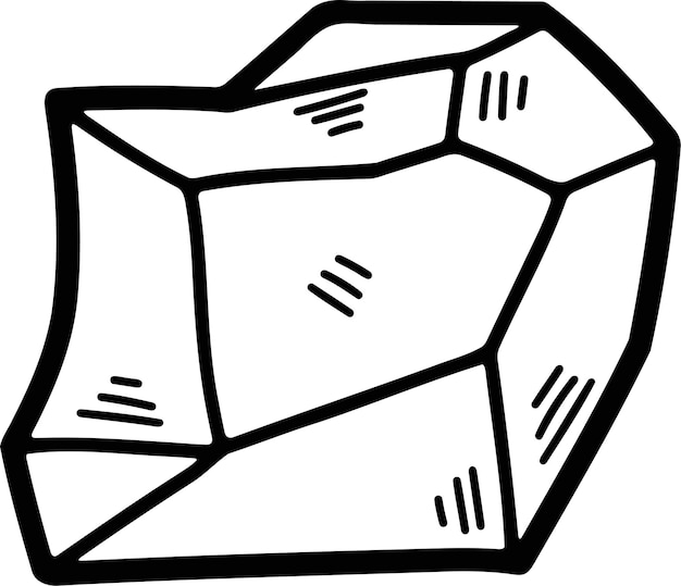 Ilustraciones dibujadas a mano de rocas y minerales en estilo lineal
