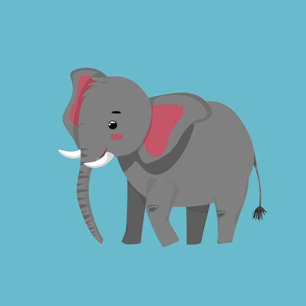 Ilustraciones de dibujos animados de un pequeño elefante lindo Animales adorables