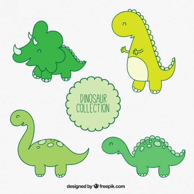 Vector ilustraciones de dinosaurios coloreados