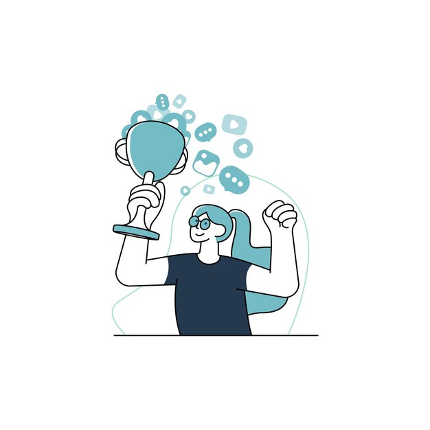 Ilustraciones dúo para sitios web e interfaces de redes sociales