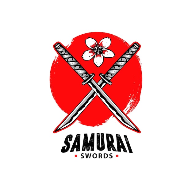 Ilustraciones de espadas samurai