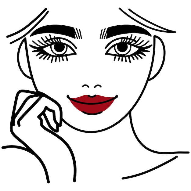 ilustraciones estilizadas de rostros de chicas con varias expresiones y accesorios, incluidos gafas y mak