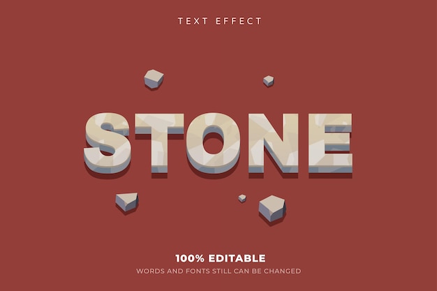 Ilustraciones de estilo de piedra con efecto de texto editable